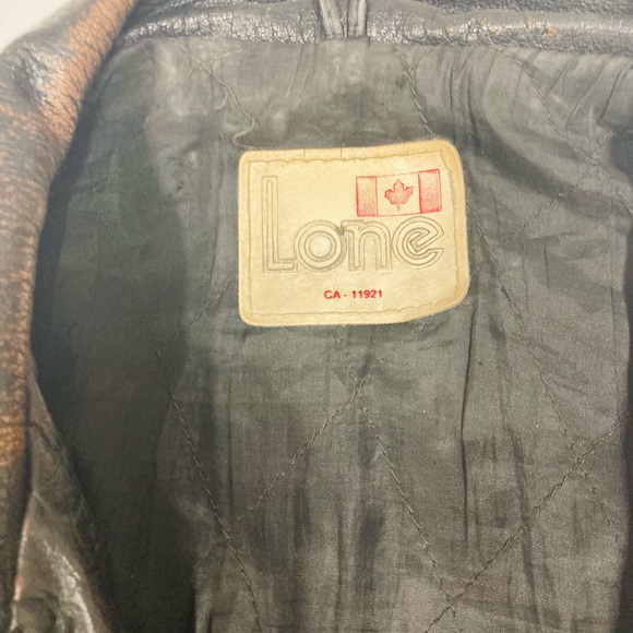 Large-Men’s Lone distressed leather motorcycle jacket - Picture 5 of 10